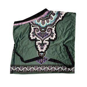 XOXO One-Shoulder Top With Chain Detail In Green & Purple